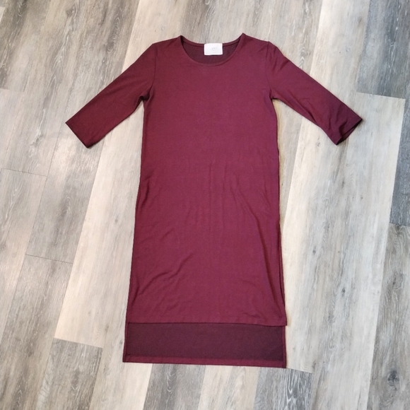 JUST Female Burgundy Long Sweater - Size M - Picture 2 of 9